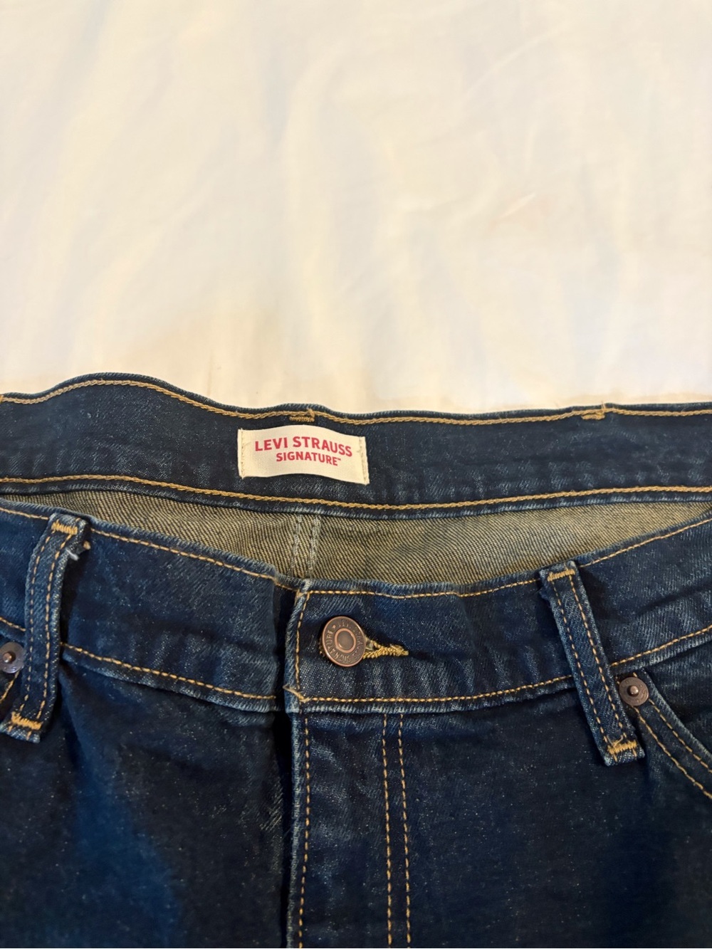 Levi's Dark Blue Denim Jean Shorts - Picture 4 of 5